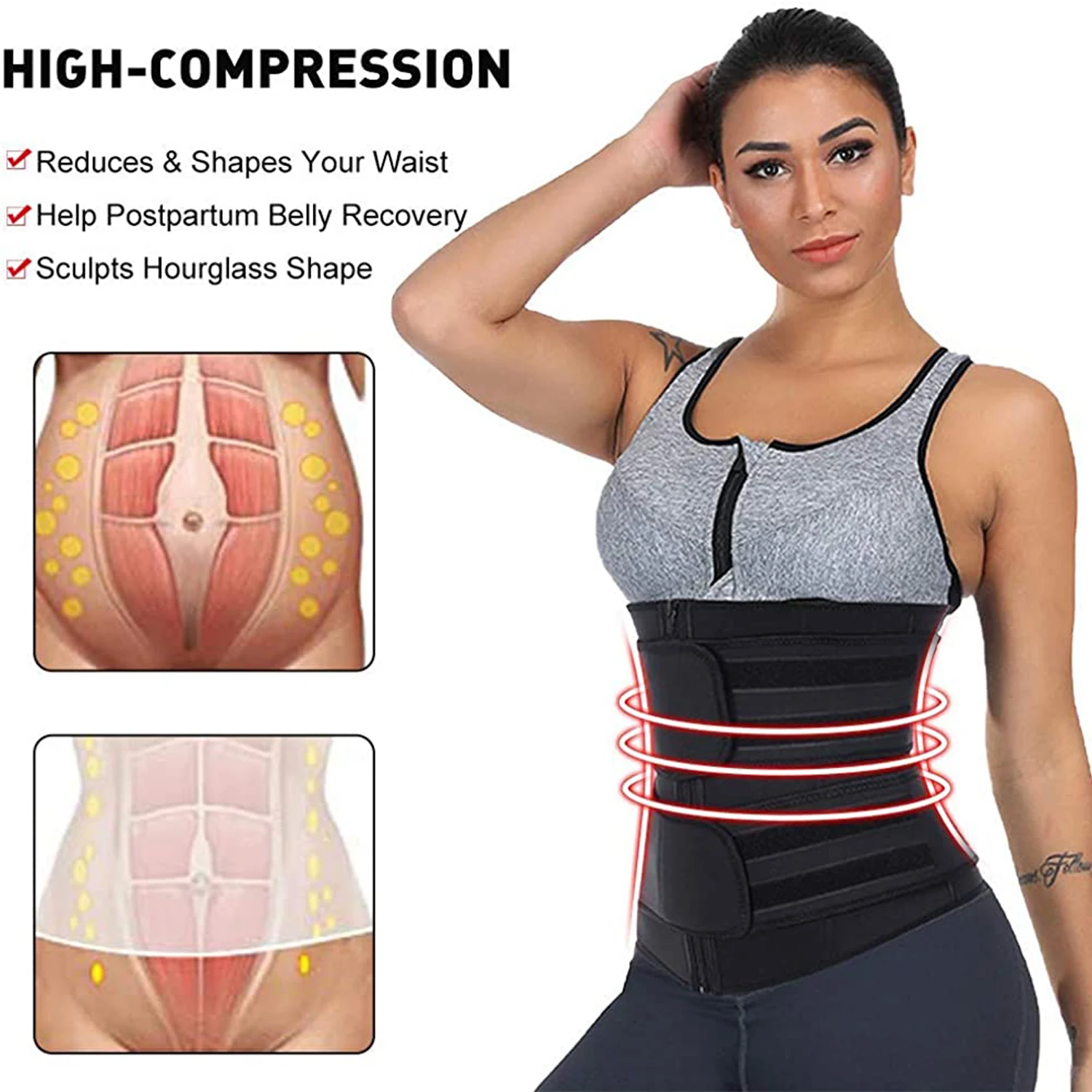 Sweat Waist Trainer Belt Neoprene - Neopren taille formateur entraînement tondeuse ceinture